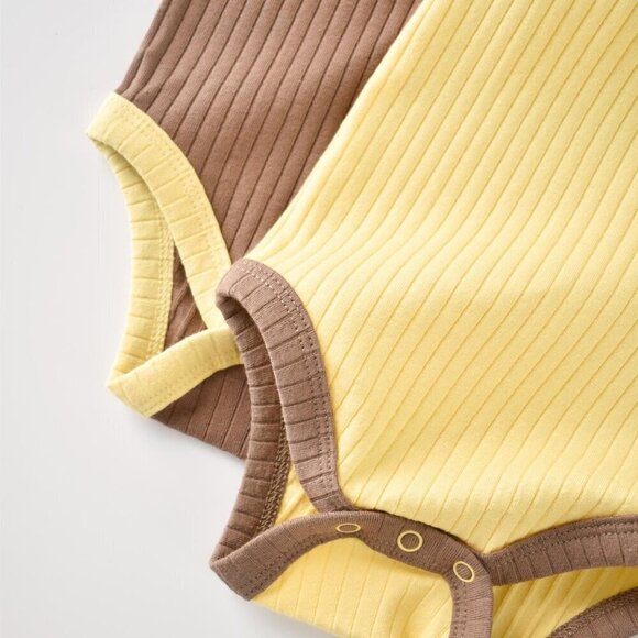 %100 Organic Ribana 2 Pcs Baby Short Sleeve Body Set - Picture 7 of 8